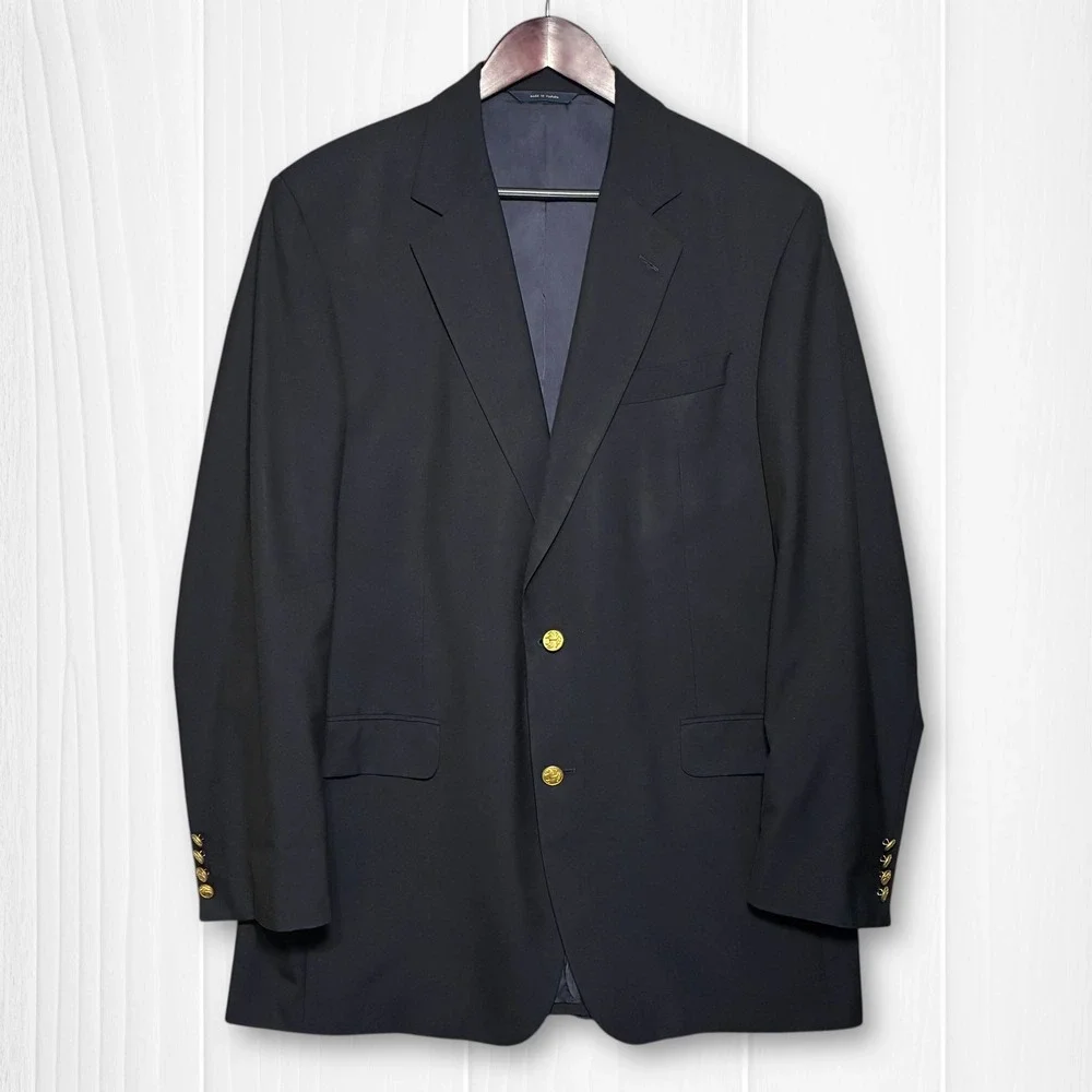 Brooks Brothers 1818 Madison Loro Piana Wool Blazer Men's 42L Navy Blue